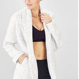 FABLETICS Gray Vanessa Quilted Cardigan Sweater Open Front Womens Sz Small